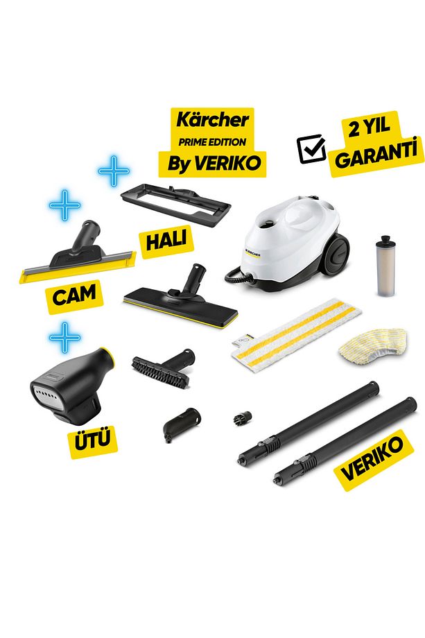 Sc 3 Easyfix Prime Paket Buharlı Temizlik Makinesi Cam, Halı Ve Ütü Aparatı Dahil - Beyaz - 1
