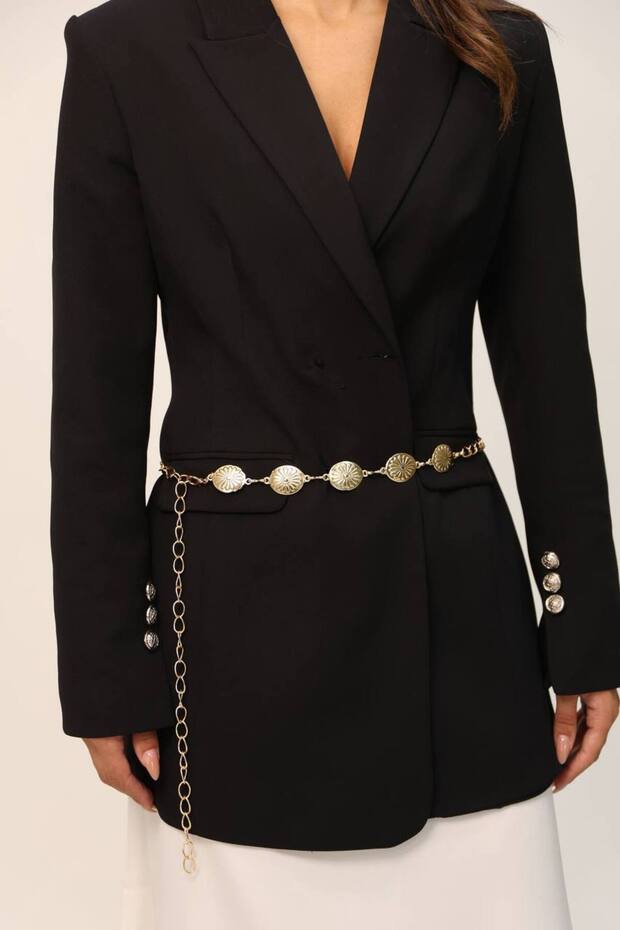 Papatya Gold Detailed Women's Waist Chain Waist Belt, Dress Belt, Skirt Belt, Trouser Belt