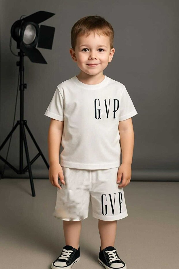 Summer Children’s Top and Bottom Set with Shorts, Two-Piece Set %100 Cotton