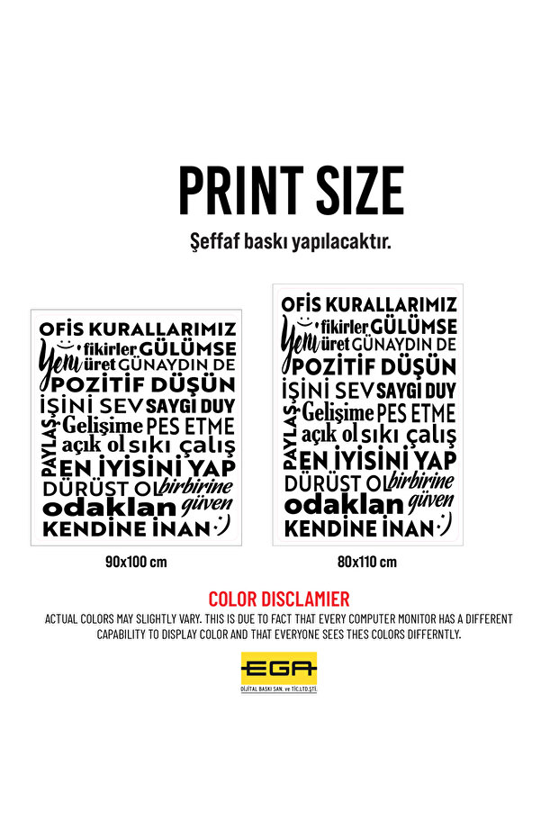 Ofis Kuralları Duvar Sticker - 3