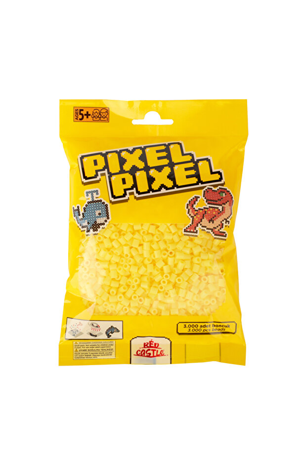 3000 Pieces Midi Beads Transparent Yellow | Beads Suitable for Algorithm and Coding Logic - 1