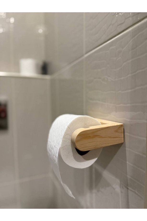 Masif Çam Ağacından El Yapımı Tuvalet Kağıtlığı – Minimal Tasarım - 3