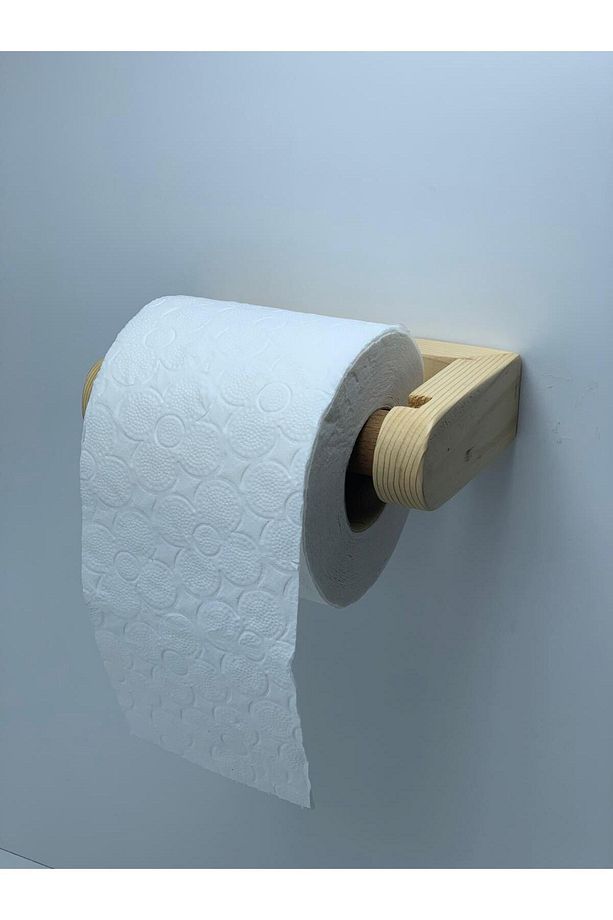 Masif Çam Ağacından El Yapımı Tuvalet Kağıtlığı – Minimal Tasarım - 5