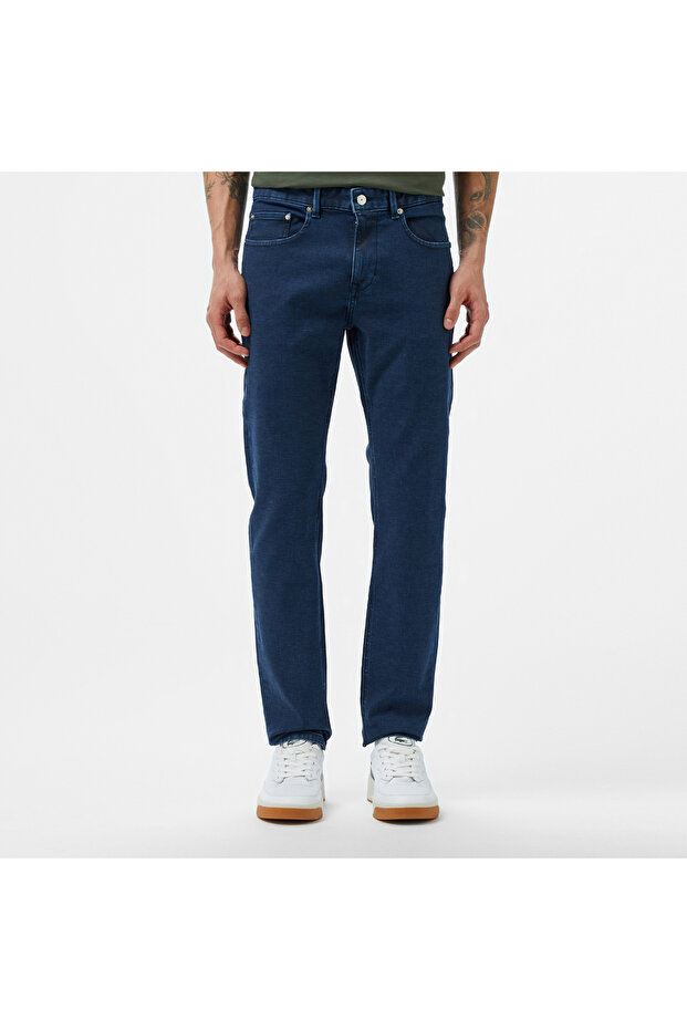 Erkek Slim Fit Mavi Jean Pantolon - 2