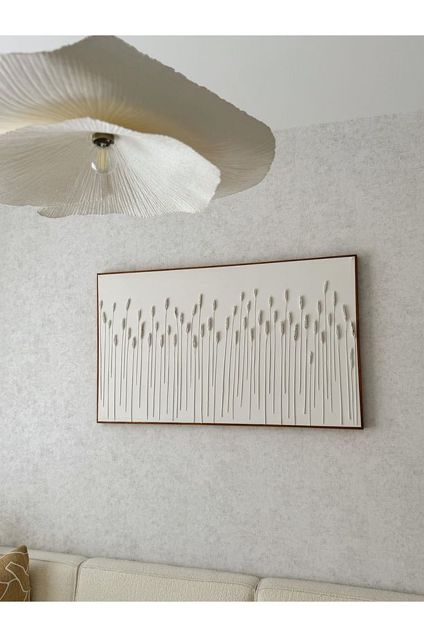 Başak Dokulu Tablo 3 Boyutlu Tablo İskandinav Tablo Minimalist Tablo El Yapımı Tablo Doku Sanatı - 1