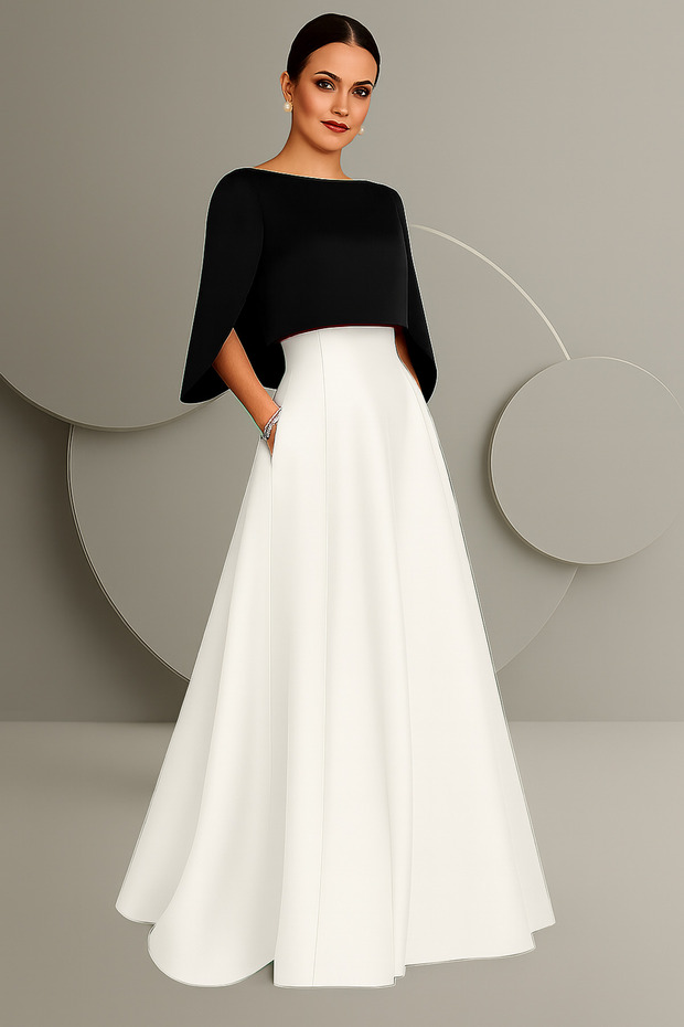 White Pocketed High Waist Pleated Satin Skirt