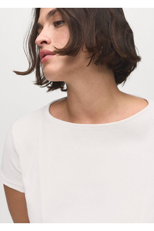 Pamuklu evaze tişört - 6