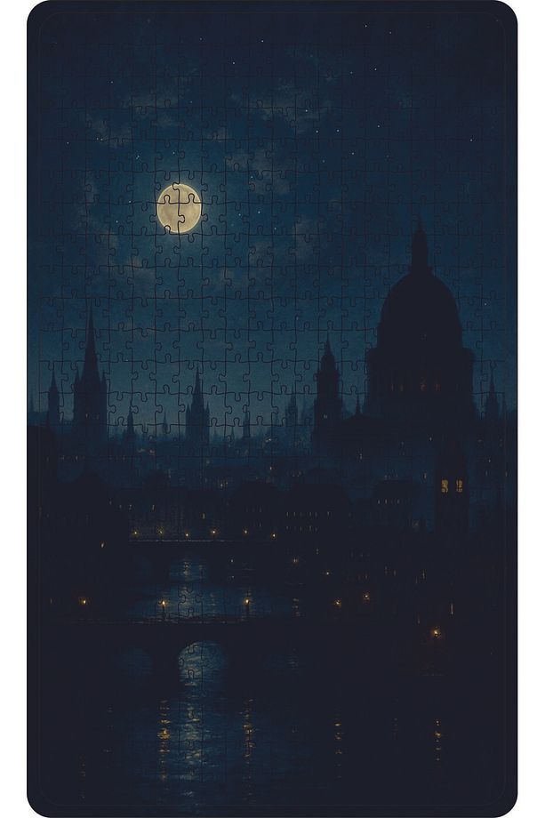 GECE MANZARASI AHŞAP PUZZLE 500 PARÇA 50 X 30 TABLO OLARAK DUVARA ASILABİLİR. - 2