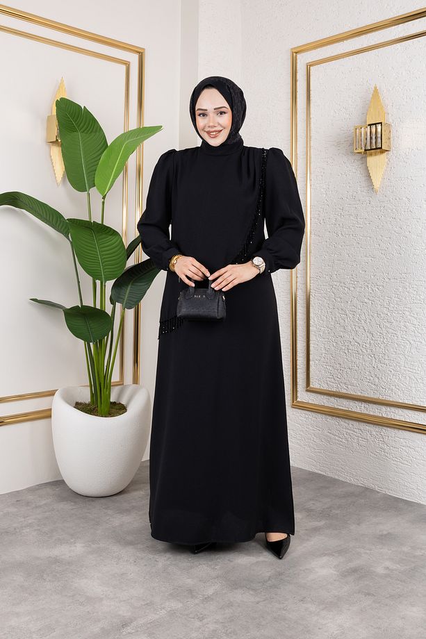 Merve Elbise Çapraz Kristal Taşlı - 4