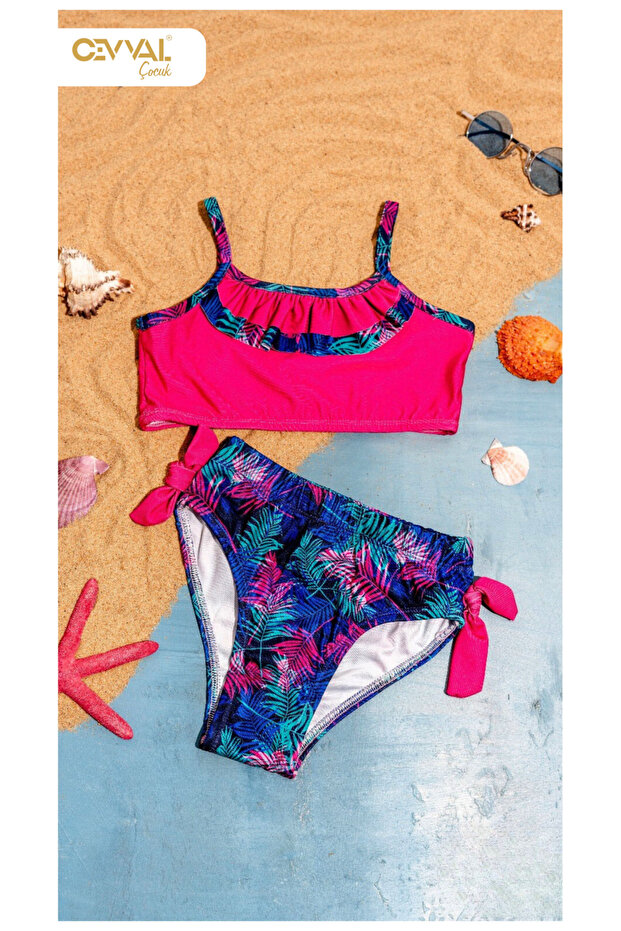 Double Swimwear Set with Rubble Bows Firl's Double Swimwear Set