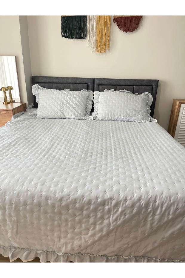 Çift Kişilik Yatak Örtüsü Seti - 240x260 cm - Modern ve Kolay Yıkanabilir - 7