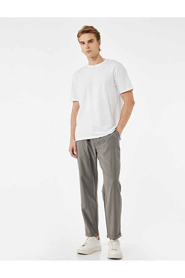 Viscose Pocket Detailed Rayon Tapered Waist Lace-Up Trousers