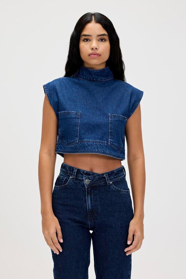 Veronica Indigo Blue Women's Denim Crop