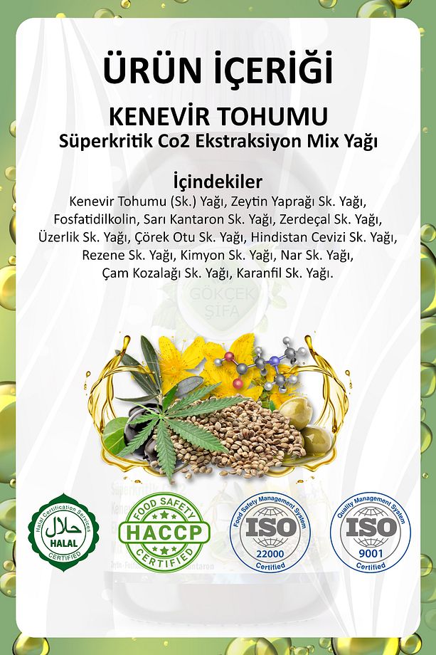 Kenevir Tohumu Süperkritik Mix Yağı 50 ml (Hemp Seed Supercritical Mix Oil) - 3