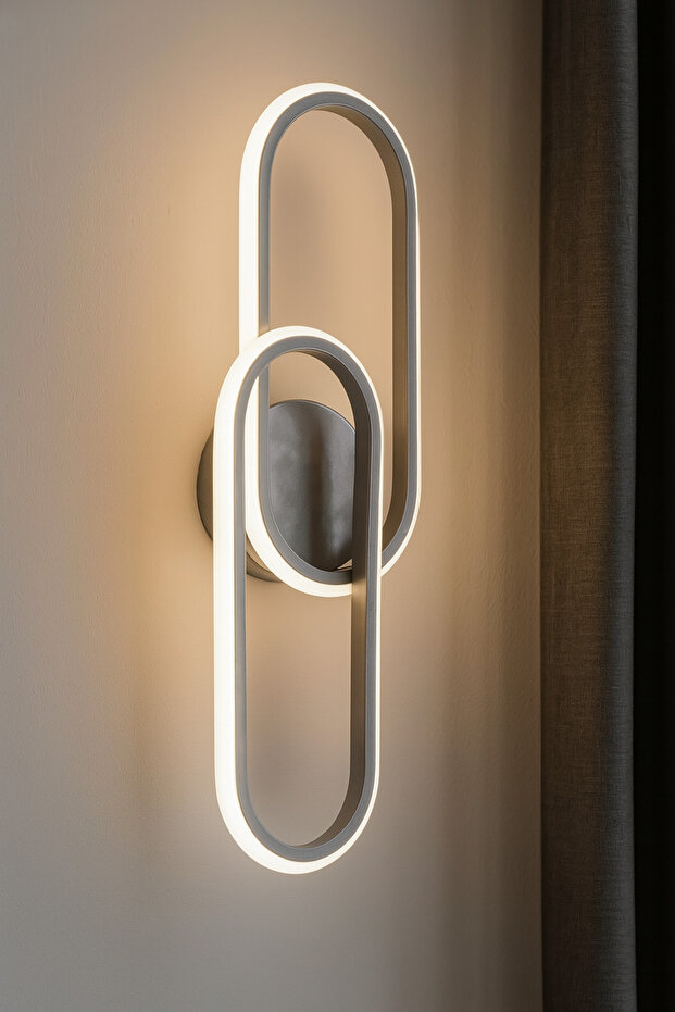 تصميم LED رمادي حديث ملكي - شمعدان حائط LED لغرفة المعيشة والحمام والمطبخ