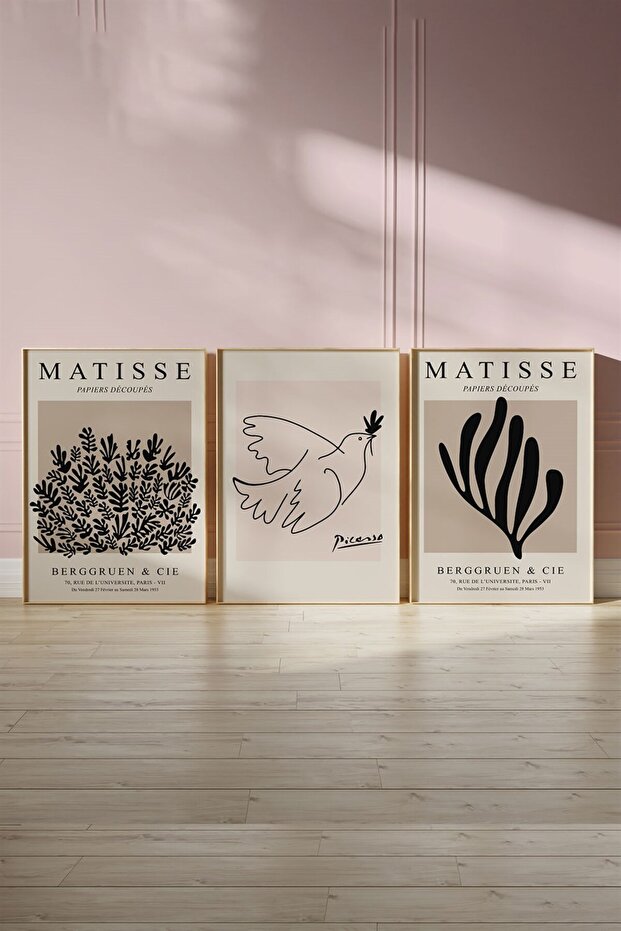 Papiers Picasso Matisse 3 Painting, Poster Set - Unframed