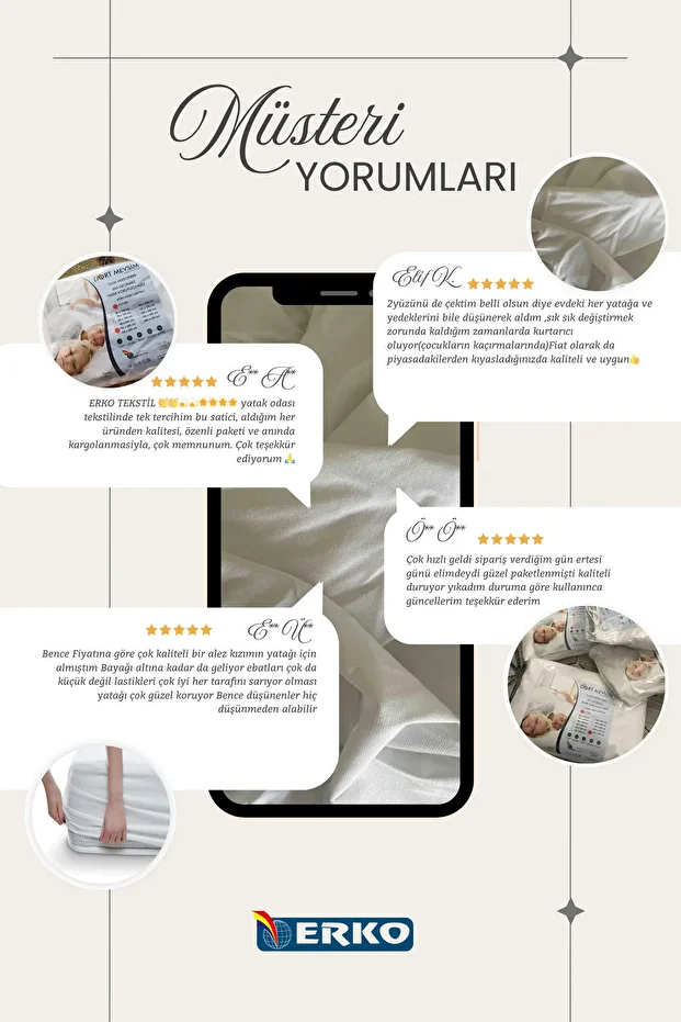 Soft Touch Full Kenar Fitted Kapitone Yatak Koruyucu Alez Tek Kişilik Çift Kişilik Tüm Ebatlar - 8