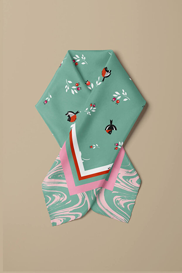 F115 Çıtır Retro Desenli Bandana Dg12076 - 5