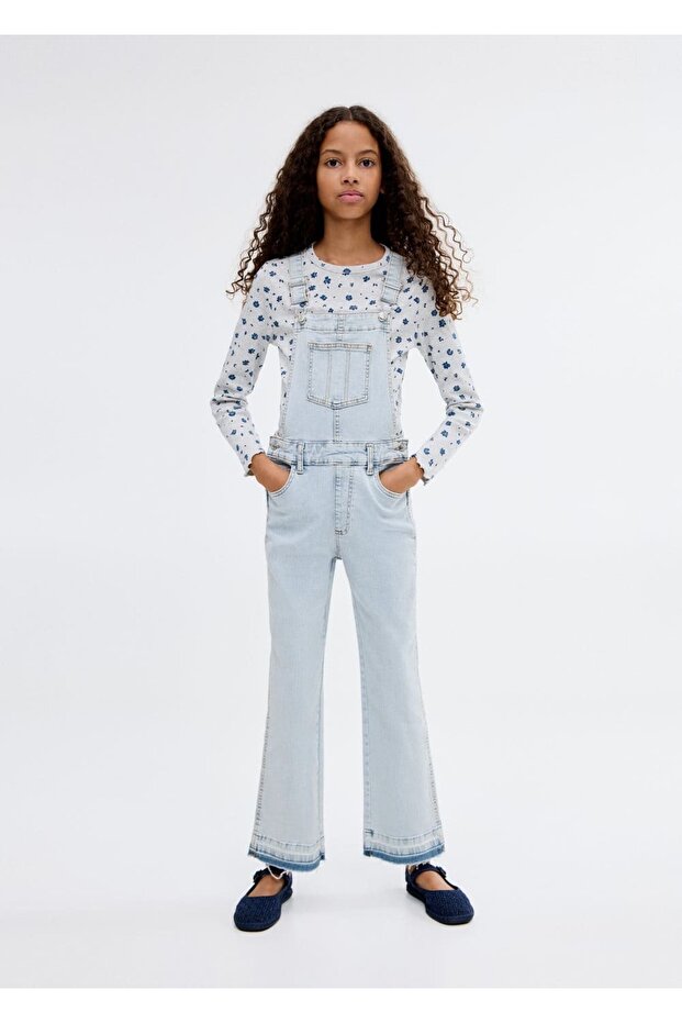 Pamuklu denim tulum - 2