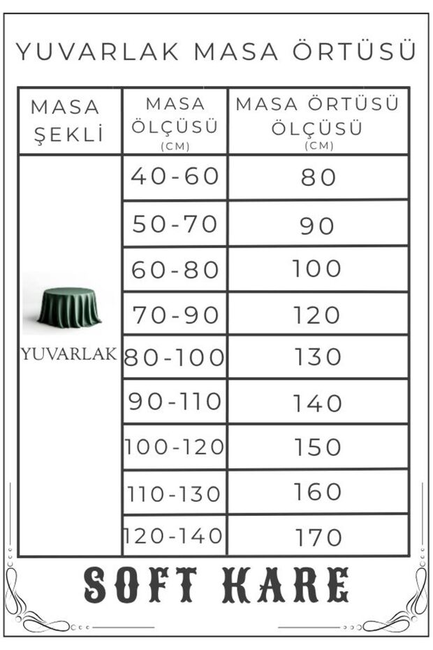 Pötikare Yuvarlak Büyük Kare Masa Örtüsü - 5