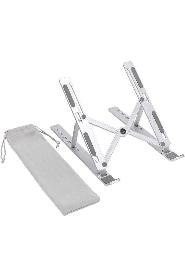 Gradually Adjustable Metal Laptop Stand for Macbook/Notebook Foldable Lightweight Non-Slip Tablet Holder