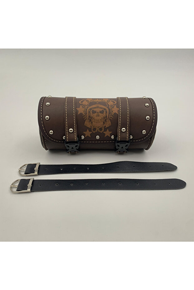 Retro Universal Motorcycle Saddlebag Model Side PU Leather Luggage Saddle bag Storage Tool Pouch