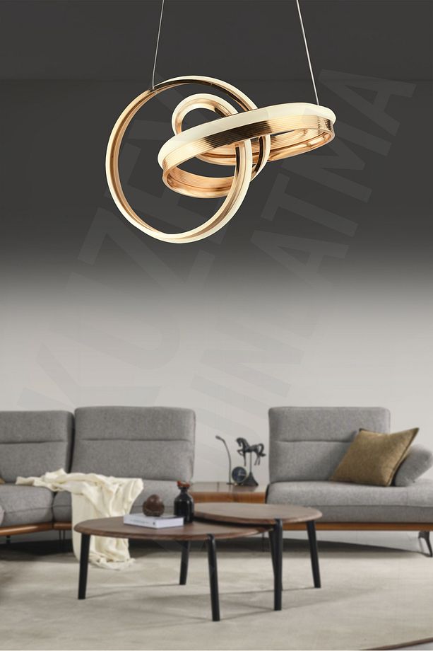 SONSUZ 2 li 3 RENKLİ LEDLİ KUMANDALI MODERN AVİZE - 1