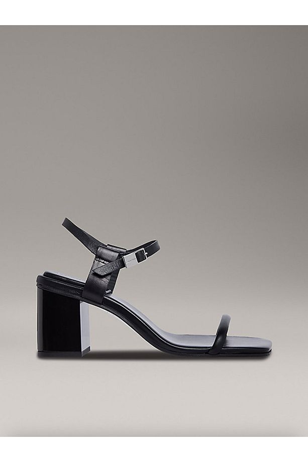 Leather Block Heel Sandals - 1