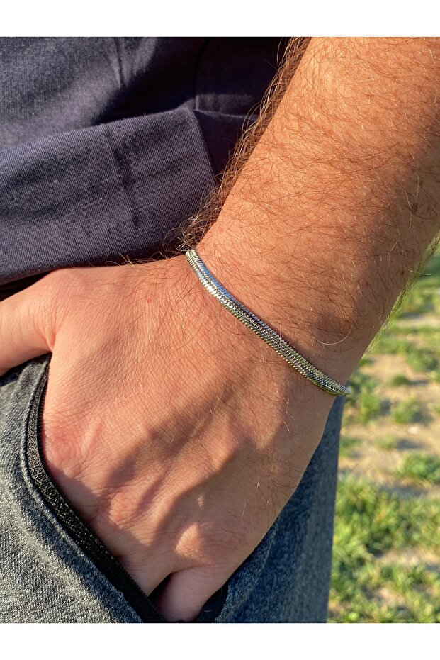 Stainless Steel Men's Bracelet Italian Thick Model 5 mm