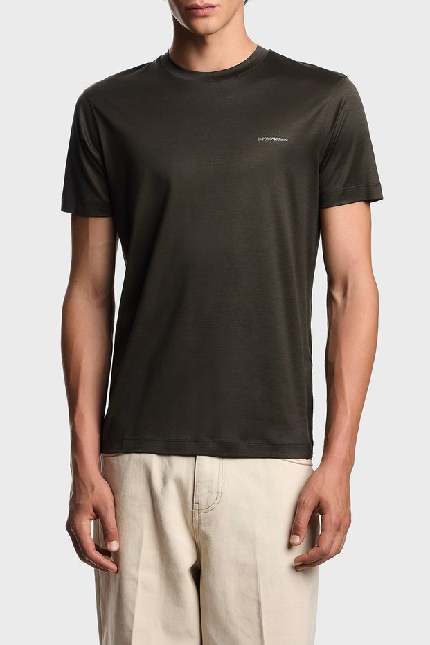Cotton Blend Regular Fit Crew Neck Logo t Shirt Men t Shirt 8N1Td8 1Juvz U