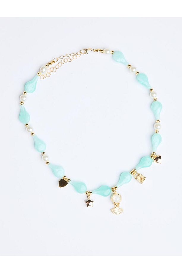 Yeşil Çoklu Charm Detaylı Ayarlanabilir Kolye - 1