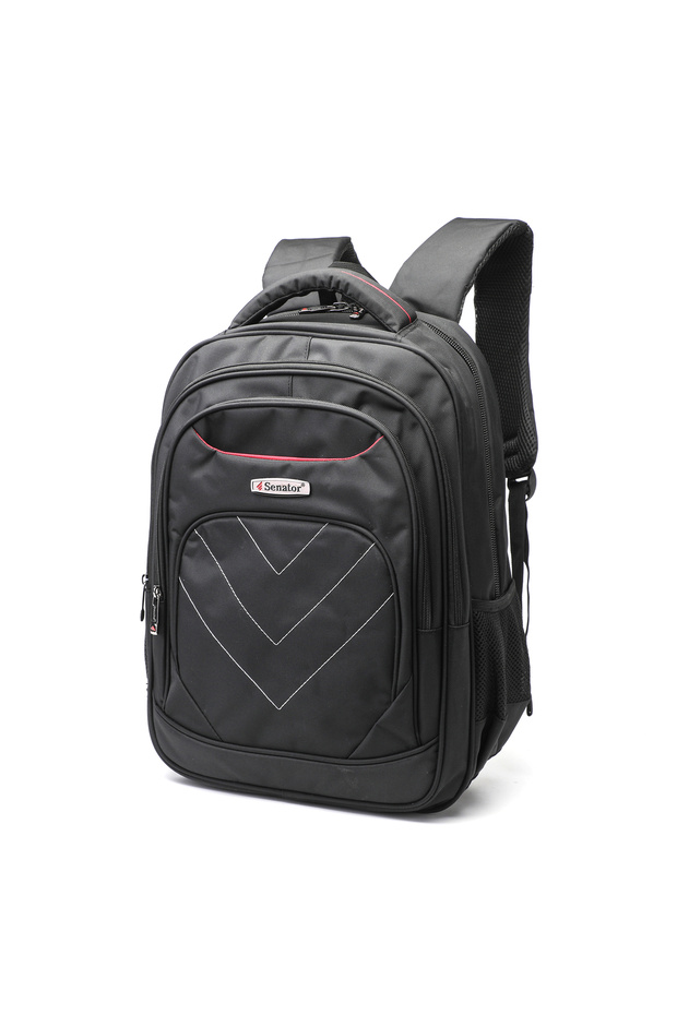 Backpack 18.5 Inch Unisex Nylon Lightweight Water Resistant Travel Daypack KH8104-Black