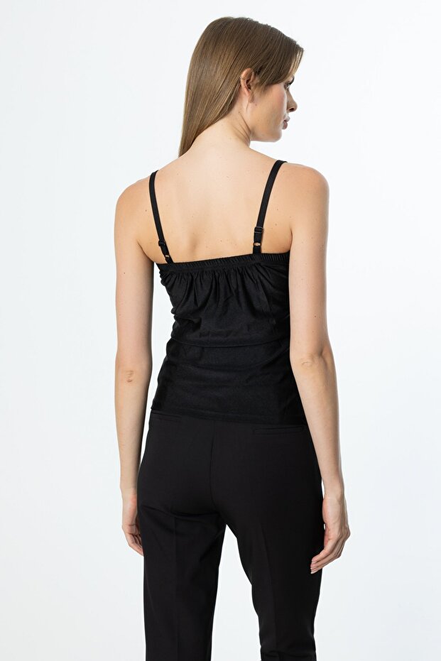 Taş İşlemeli Askılı Bluz - 5