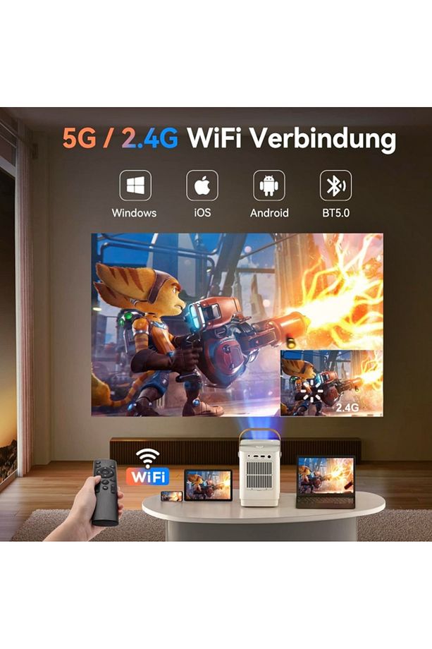Taşınabilir Projektör Ev Ofis Tipi |yüksek Netlikte Geniş Ekran Kablosuz Hoparlör Ekran Yansıtma-q96 - 8