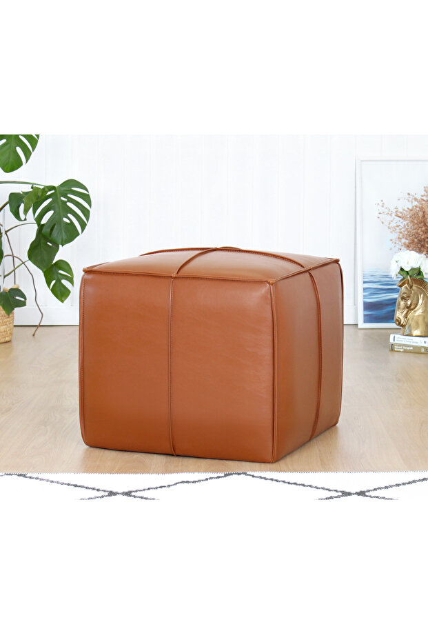 Ottowel Deri Puf - Taba - 2