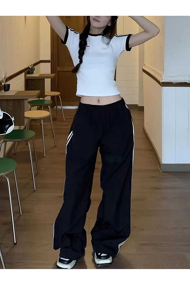 Oversize Ayarlanabilir Paça Lastikli Baggy Eşofman Altı - 4
