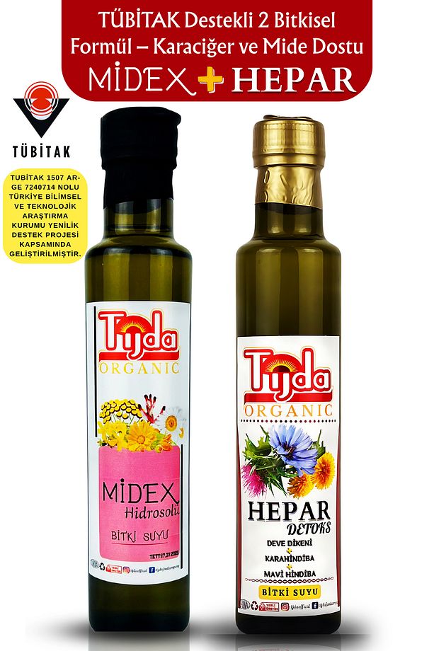 Midex Hepar 2’li Set Karaciğer ve Mide İçin Bitkisel Formül TÜBİTAK Destekli - 1