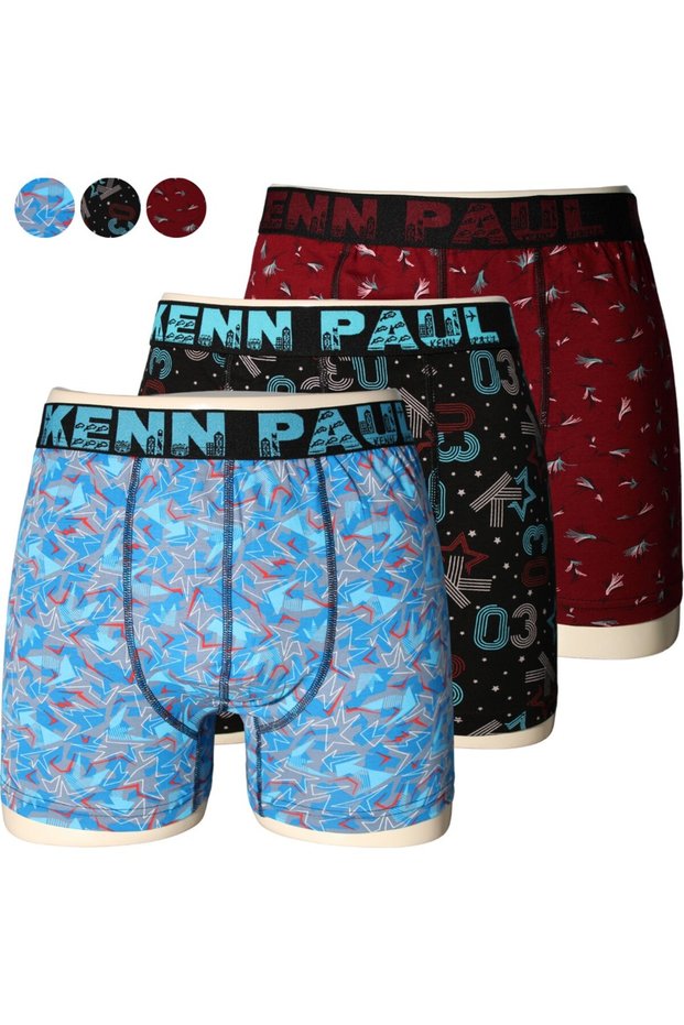 3 Different Patterned Cotton Luxury Men's Boxers