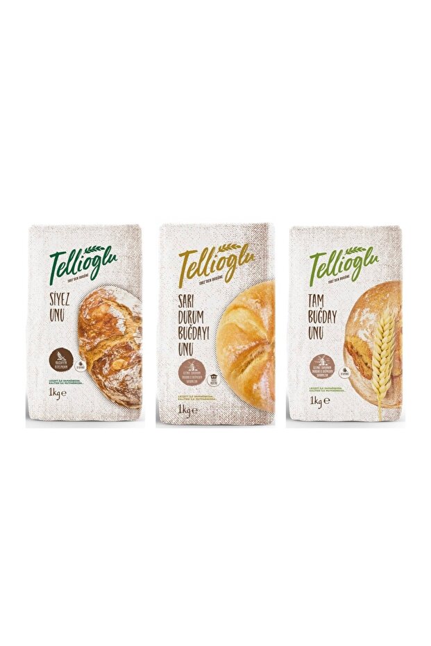 Siyez Unu/Sarı Durum Buğday Unu/Tam Buğday Unu 3x1 Kg - 1
