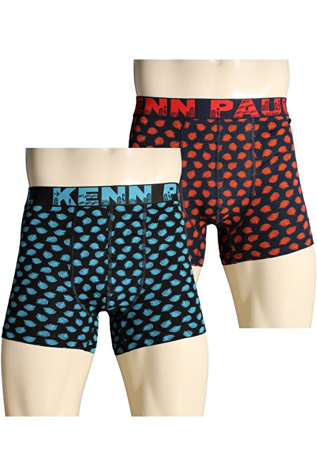 2 Pieces Kp Patterned Cotton Luxury Men's Boxers