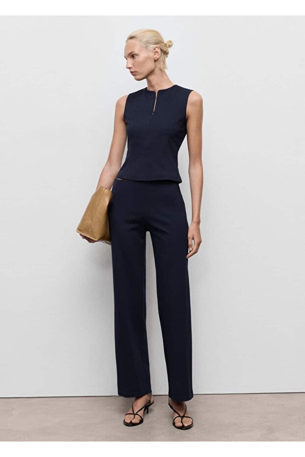 Fermuarlı dar kesim bluz - 2