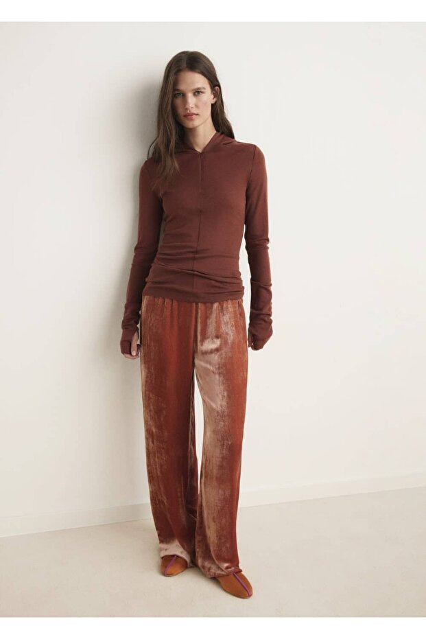 Kapüşonlu yün tişört - 2