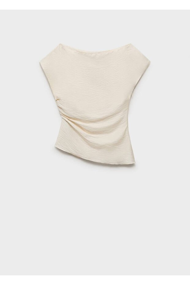 Modal asimetrik yaka bluz - 3