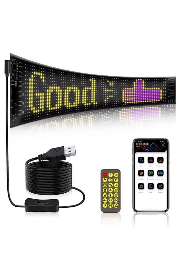 19,5 -90 cm Silikon Led Ekran Matrix Panel Led Cama Yapışan Motor Araba Tır Yazısı Esnek Led - 7