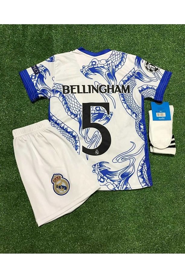 R.e.a.l M.a.d.r.i.d 2023/24 Yeni Sezon Jude Bellingham Yılan Desenli Özel Çocuk Forması 4'lü Set - 1