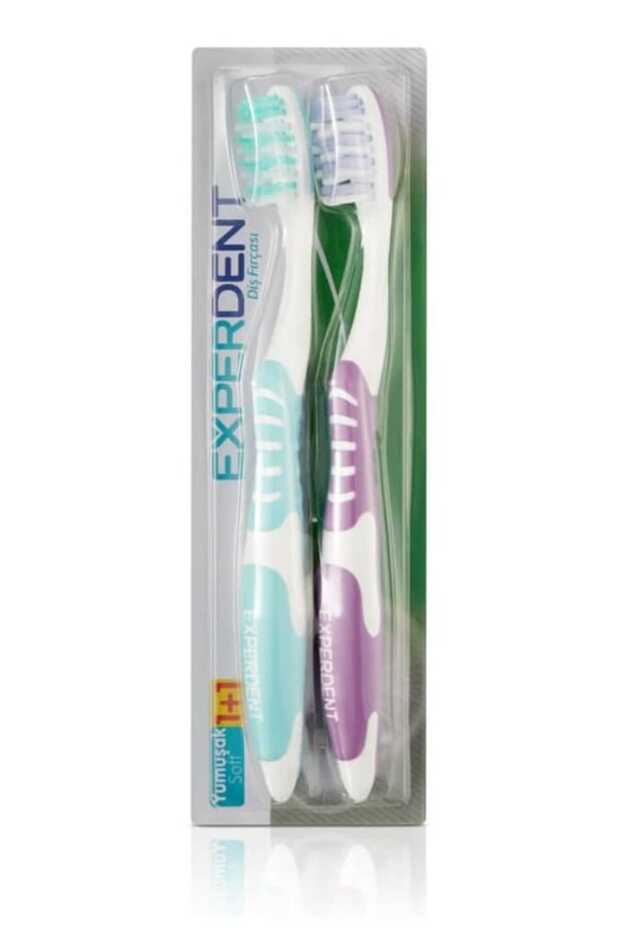 فرشاة أسنان ناعمة مكونة من قطعتين - 1