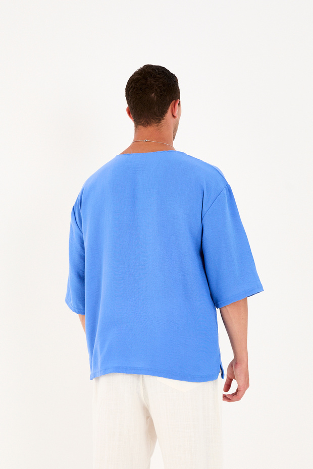 Erkek Fakir Kol Oversize T-shirt - 3