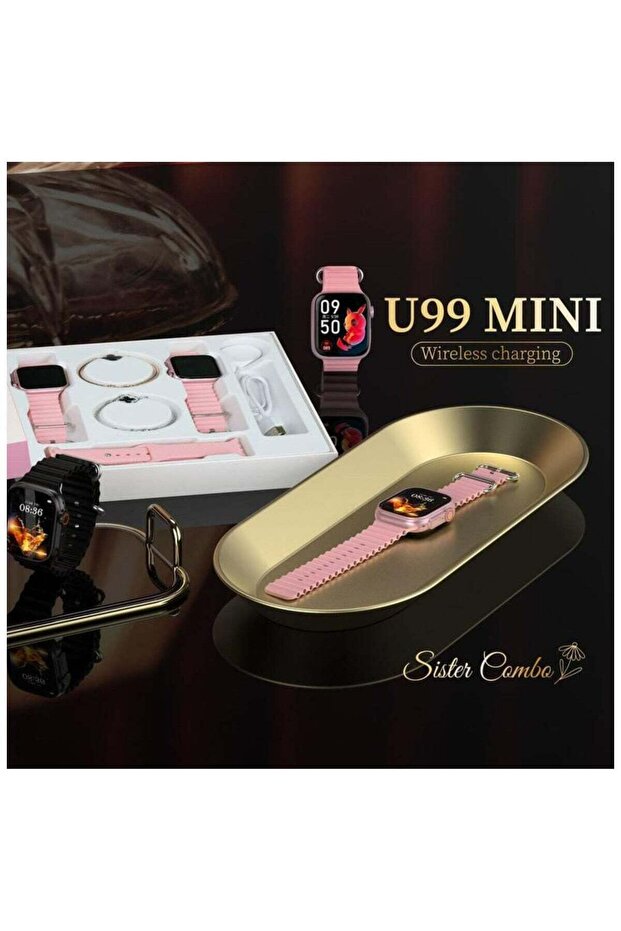 Sister Combo U99 Mini Wireless Charging Space Aluminium Case Pink
