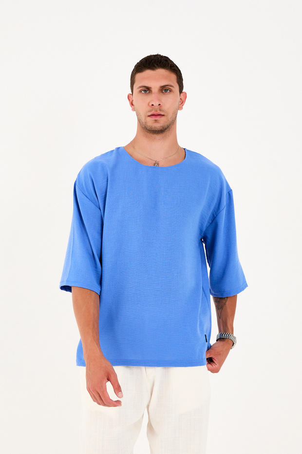 Erkek Fakir Kol Oversize T-shirt - 7