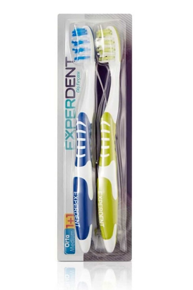 فرشاة أسنان متوسطة 2 قطعة - 1